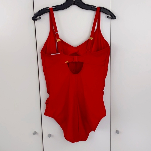 Panache Anya Bra Sized Underwire One Piece Control Swimsuit. Red. Multiple Sizes - Picture 2 of 6